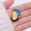 Trendy Cartoon Character Alloy Brooch Featuring Stylish Blue Haired Boy For Fashionable Decoration