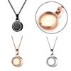 Steel Cremation Jewelry Round Accent Openable Urn For Pet Ashes Necklace