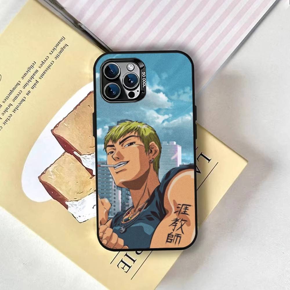 GTO-Onizuka T-Teacher Silicone Phone Case For iPhone 17,16,15,14,13,12,11 Plus,Pro Max,XS,Colored Silver Plated Inside Cover
