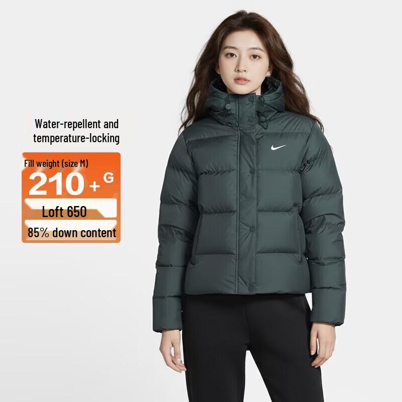 Nike Women s Winter Short Hooded Waterproof Down Puffer Jacket S
