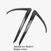 Front Fog Light Cover For Tesla Model 3 2017-2025 Lamps Blade Trim Spoiler Wind Knife Bumper Carbon Fibre Pattern ABS Tuning