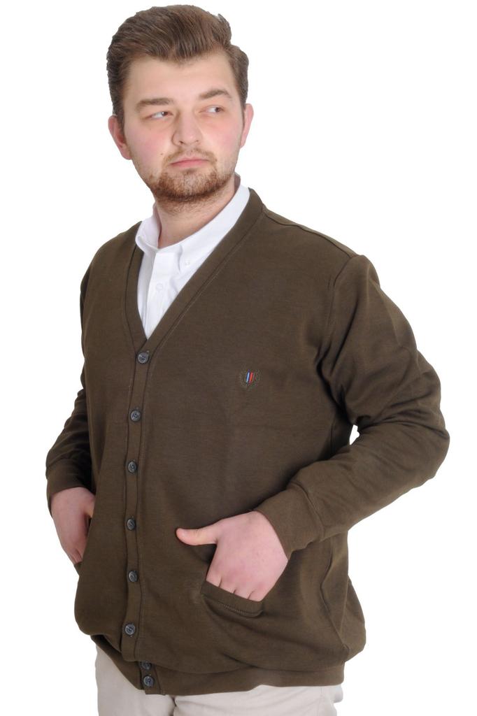 Men's Plus Size Plus Size Cardigan Mode Xl Plus Size Men's Cardigan Buttoned Double Face Khaki