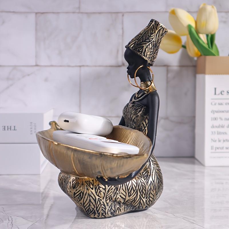 African Black Woman Tray Resin Ornament Home Decor Desktop Storage Handicraft Wholesale