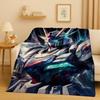 Sanrio Gundam Robot Cartone Animato Regalo di Natale Coperta in Flanella, Coperta Morbida Calda in Peluche per Casa Camera da Letto Letto Divano Copertura Ufficio