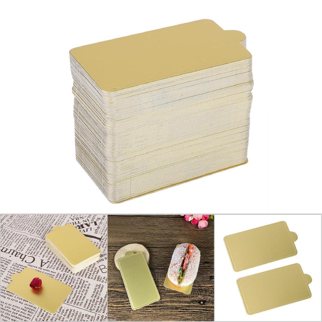 100 Stück Mousse Kuchenbretter Gold Papier Cupcake Dessert Aussteller Tablett Hochzeit Geburtstagstorte S