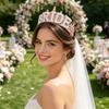 Eye-Catching Rhinestones Bridal Hairband Pearls Bride Crowns Wedding Stylish Bridal Crowns for Wedding Party