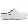 Crocs Unisex Classic Lined Clog White/Grey Warm Comfort Slip On 203591-10M