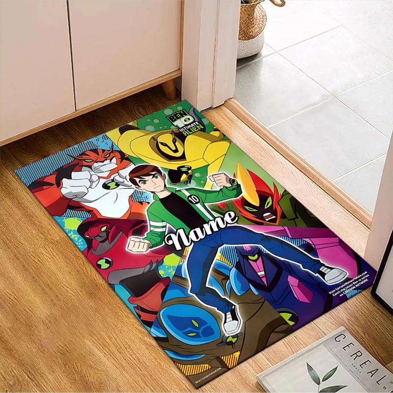 Custom Name Ben Alien Force Rug Game Carpet, Floor Mat for Bedroom Living Room Entryway Rug, Home Decor Idea Gift for Christmas birthday