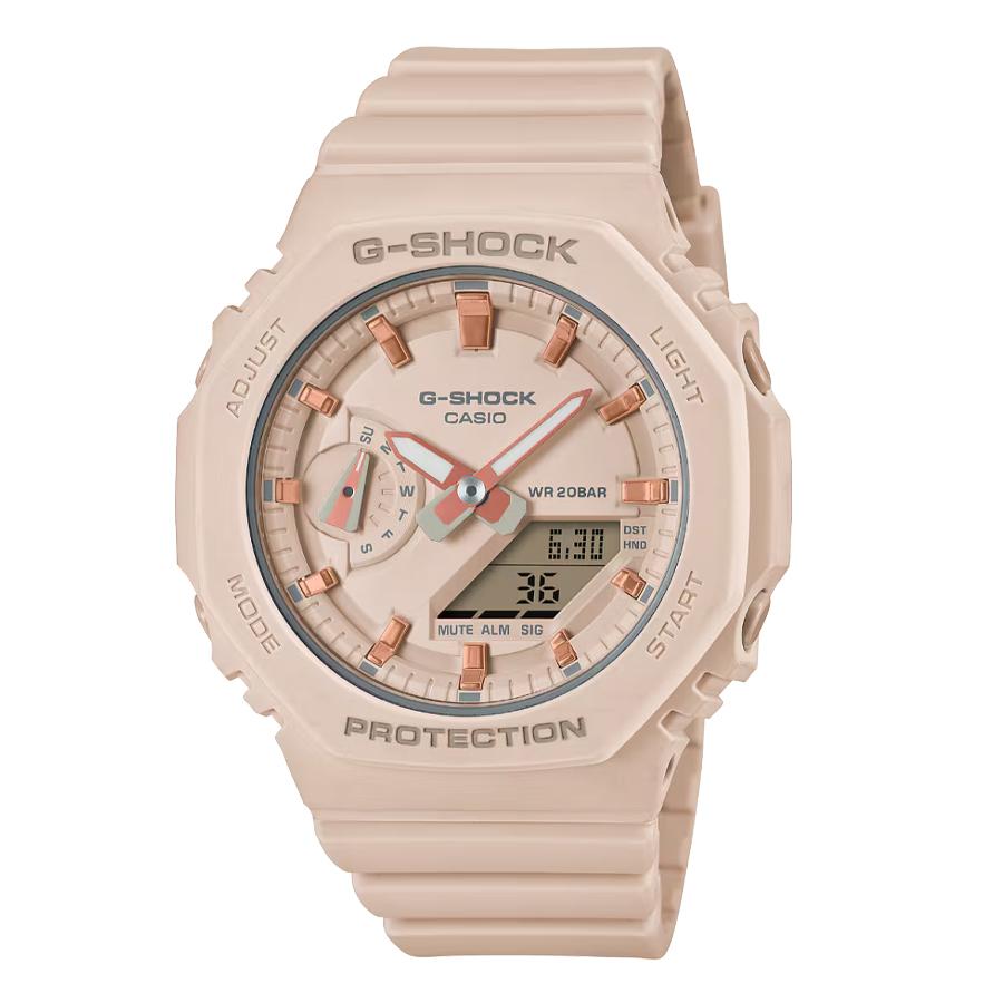 

Casio Розовый силиконовый ремешок Розовый циферблат Женские кварцевые часы GMA-S2100-4A розовый