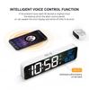 Charging Version Large Screen LED Digital Music Wall Clock Weekday Sleeping Table Clock 2 Alarm Clock Intelligent Voice Control Dimming