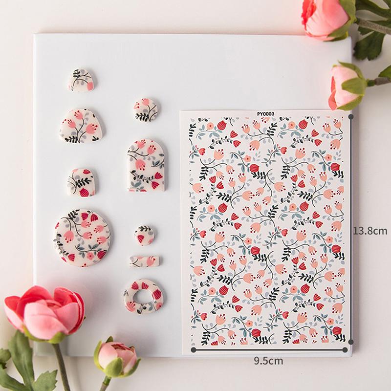 Polymer Clay Watercolor Transfer Paper Engraving Printing Modeling Decorative Paper Soft Pottery Earrings Jewelry Coloring Tools
