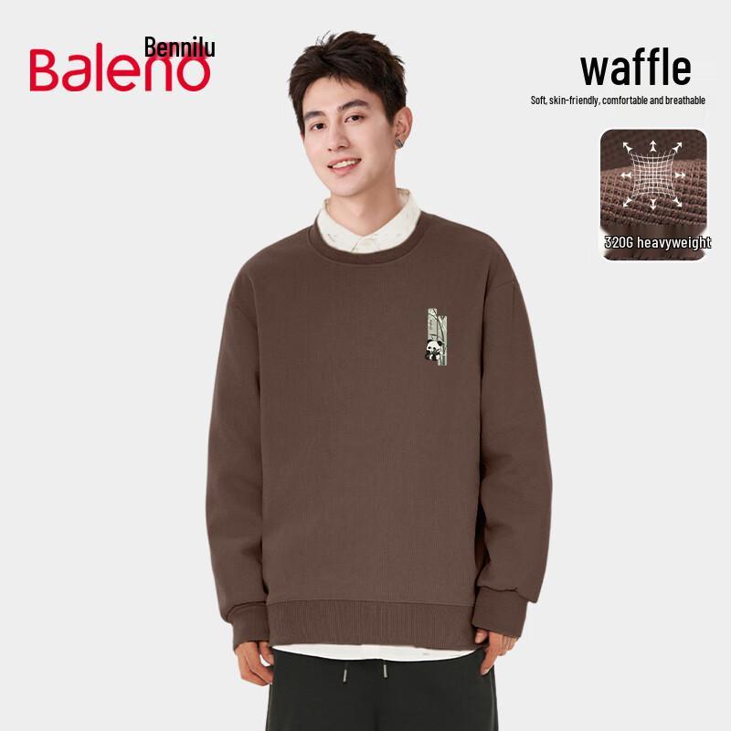 Baleno Waffle Knit Panda Graphic Crew Neck Sweatshirt