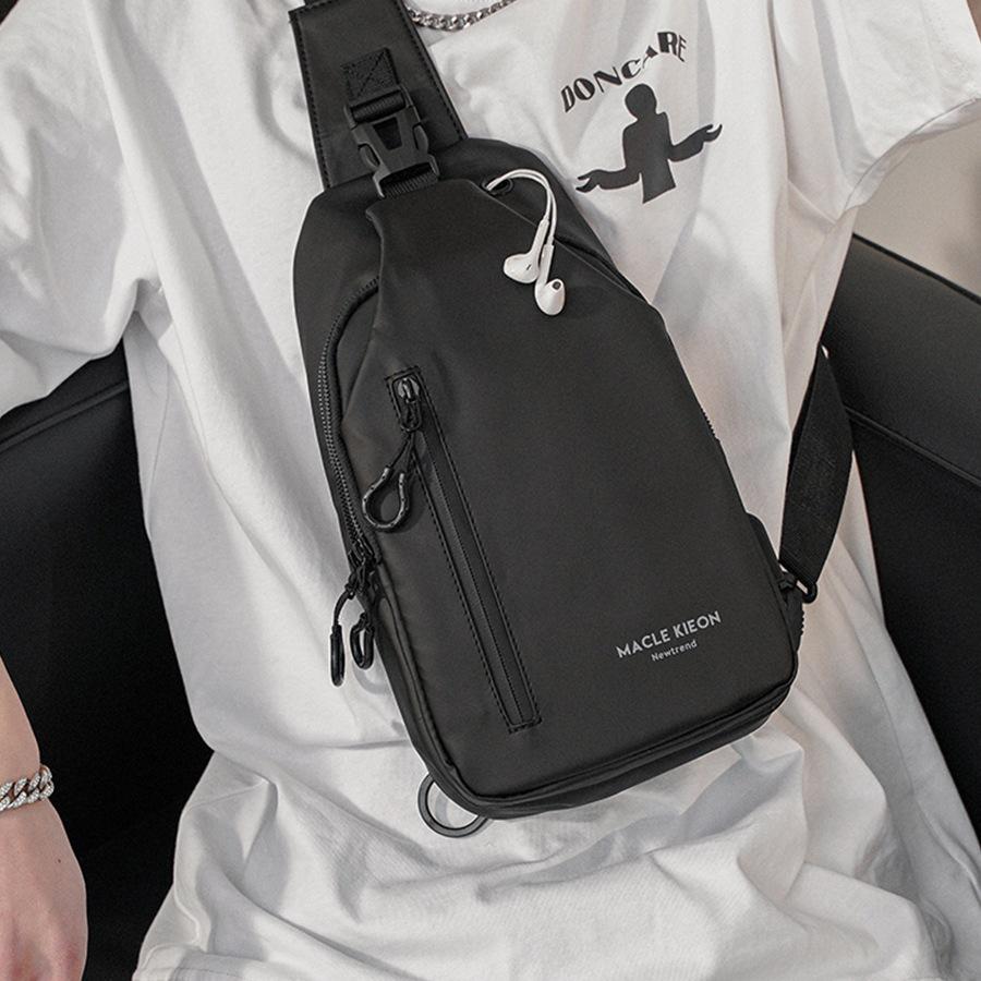 2025 Korean Style Men's Waterproof Chest Bag: Wear-Resistant, Trendy Casual Fashion, Crossbody Small Business Backpack