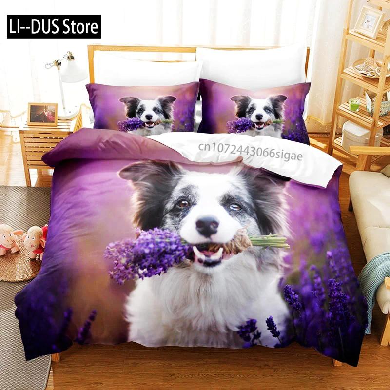 Purple Bedding Set Duvet Cover Bed Quilt Pillow Case 3D Comforter Lavender Butterfly Double Full King Queen Twin Single 2/3PCS