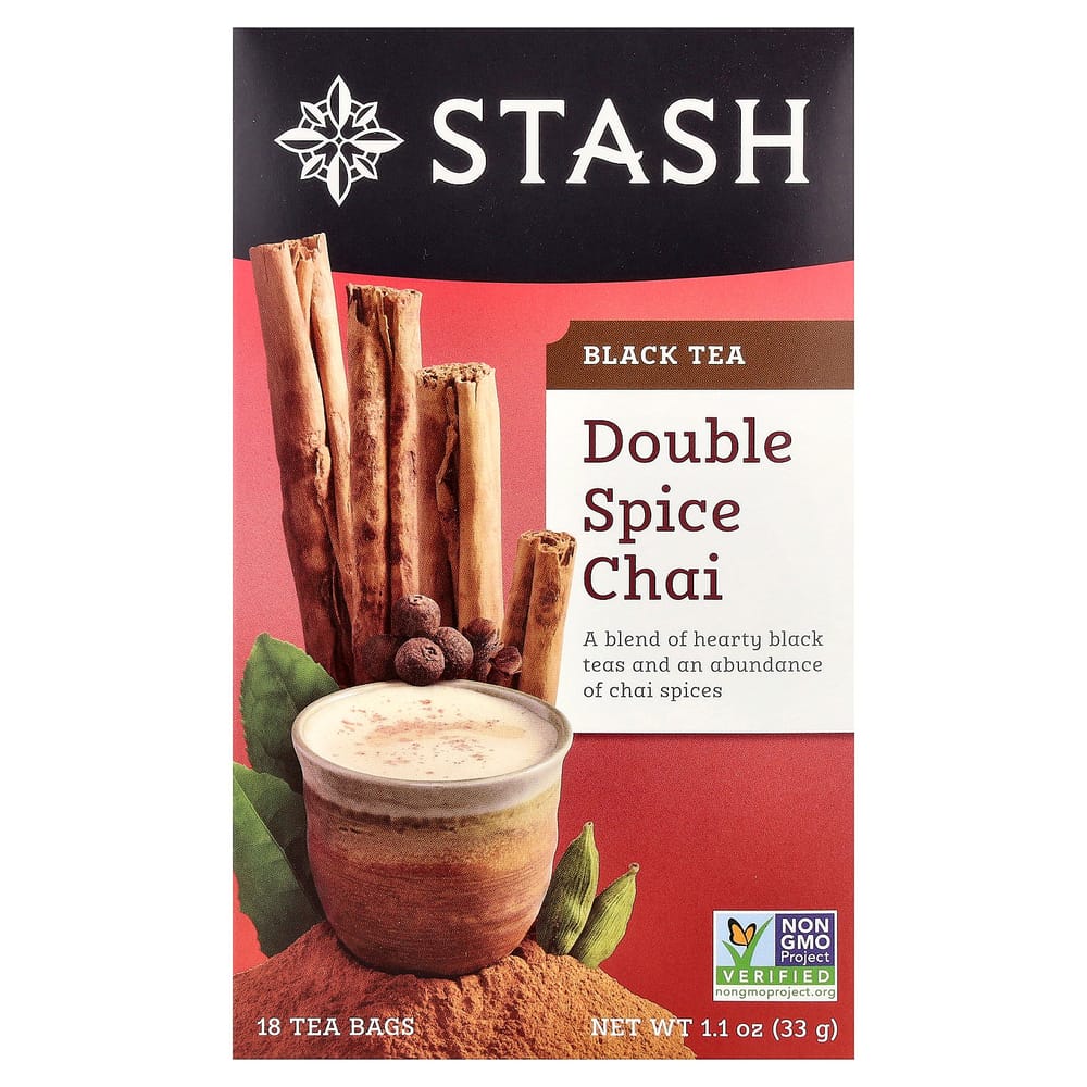 Stash Tea Double Spice Chai Black Tea, 18 Tea Bags, 33g (1.1oz)