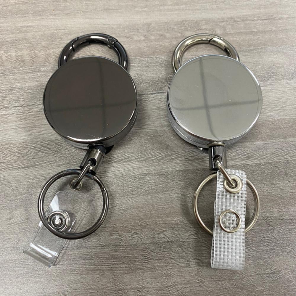 Portachiavi Retrattile in Filo Metallico Bobina Badge Estraibile Cordino per Badge Identificativo Porta Badge con Nome Bobine Catena Elastica Portachiavi da Esterno
