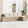 VidaXL 5-Piece Garden Sofa Set with Beige Cushions In Poly Rattan 3347021