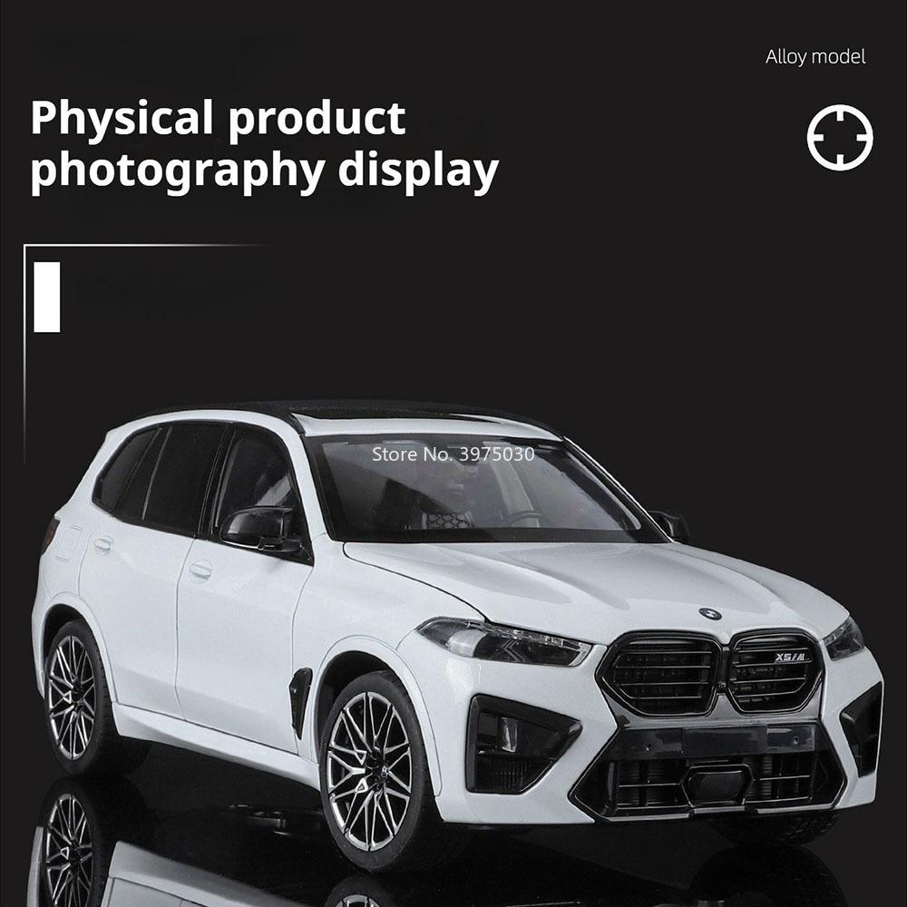 1:18 Alloy Diecasting BMW X5M Models Cars Toy Wheel Steering Miniature Vehicles 6 Doors Opened Car Model Boys Educational Toys
