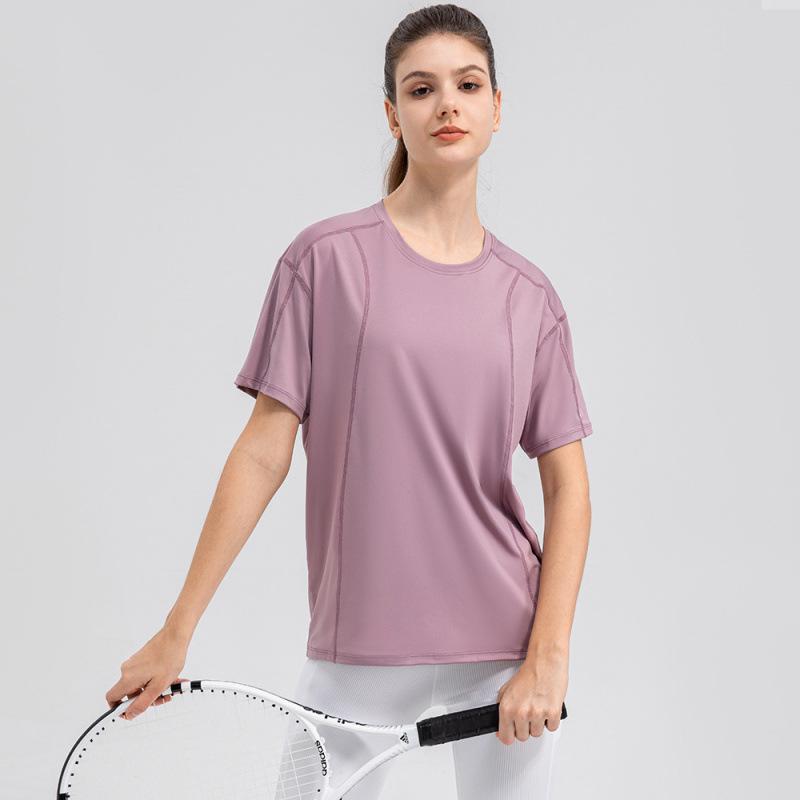 Women's Quick-Dry Breathable Fitness T-Shirt - Short Sleeve, Moisture-Wicking, Ideal for Running & Yoga