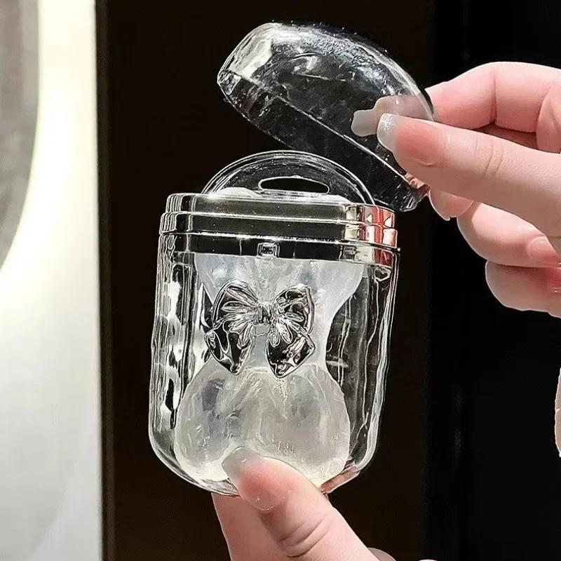 Caixa de Sabão de Viagem com Bandeja Drenante Transparente Ondas d'Água Artigos de Banho Mini Estojo Portátil para Armazenamento de Sabão Tampa Selada Duas Camadas