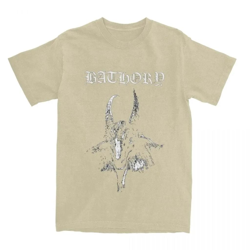 Men Women Bathory Black Metal T Shirt Summer Vintage Pure Cotton O-Neck Short Sleeve Streetwear Large Size T Shirt
