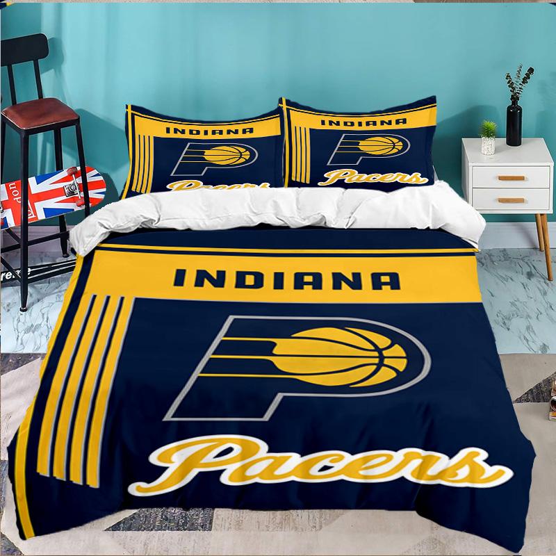 Squadra di Pallacanestro Pacers Set Biancheria da Letto 3 Pezzi, Include 1 Federa per Piumone e 2 Federe per Cuscini, Regalo Perfetto per Natale, Ideale per Camera da Letto, Dormitorio