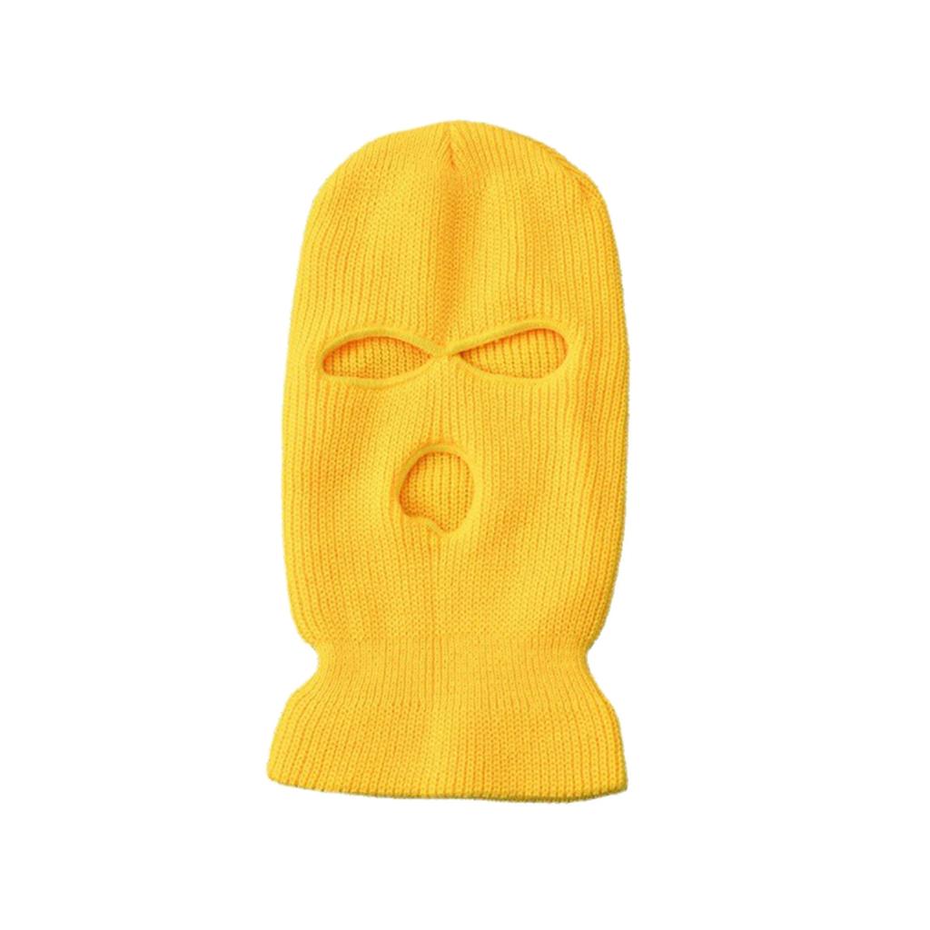 Motorcycle Windproof Full Face Knit Hats Custom SkiMask Men Warm Wool Balaclava Embroidery Winter Hats Knitted 3 Holes Ski Mask