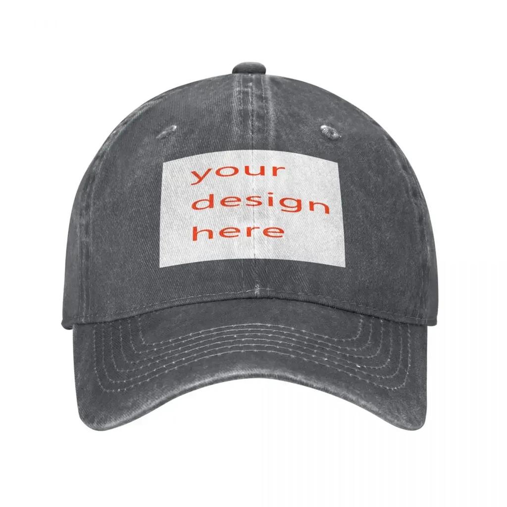 Customized Your OWN Design Baseball Caps Fashion Distressed Washed DIY Photo or Logo Picture Men Women Outdoor Golf Caps Hat