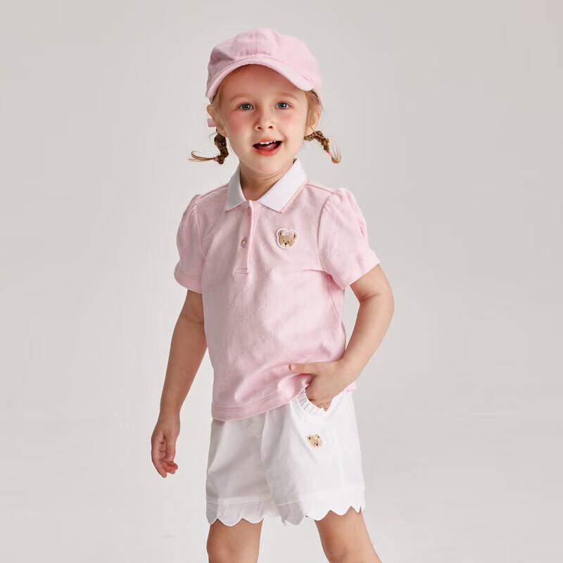 PawinPaw Cartoon Bear Baby Girl's Polo Short Sleeve T-Shirt