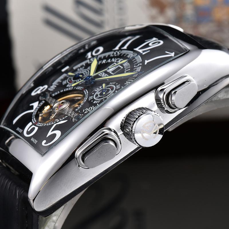 Volant mecanic casual cu cinci ace spirală coroană cu o singură închidere pliabilă ceas pointer pentru bărbați