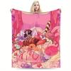Cartoon Candy World Fleece Blanket Whimsical Fantasy Scene Soft Warm Throw Boho Interior Decoration Bedding Cover for Home60x80