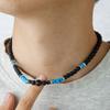 Ethnic Style Beaded Necklace Black Beads Western Country Necklace Turquoise Necklace Men  Men