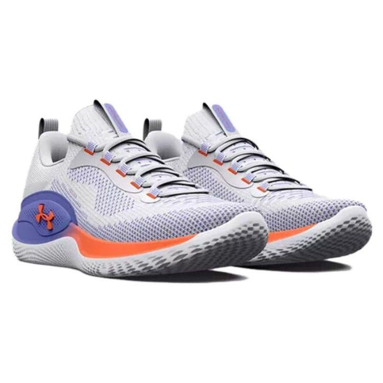 Under Armour Women's Flow Dynamic Training Shoes White Baja Blue 3026107-100
