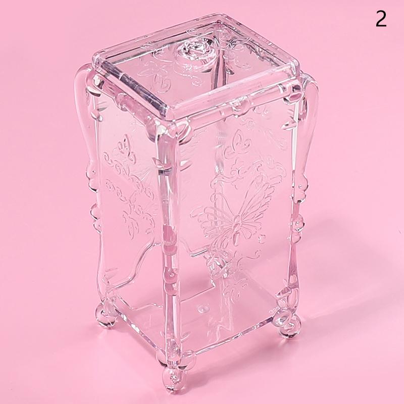 

Бавовняні диски Коробка для зберігання нігтів Метелик Прозорий Рожевий Дизайн Контейнер для серветок Органайзер для пензлів Кейс для макіяжу Інструменти для нейл-арту 2 рожевий