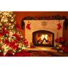 White Christmas Tree Fireplace Photography Background Vinyl Backdrops for Children Baby Family Party Photoshoot Photo Studio