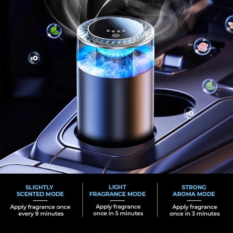 Spray Car Viewing Aromatherapy Diffuser, 2025 New Smart Car Air Freshener, 3 Mist Level, Rechargeable (Refreshing White Tea)
