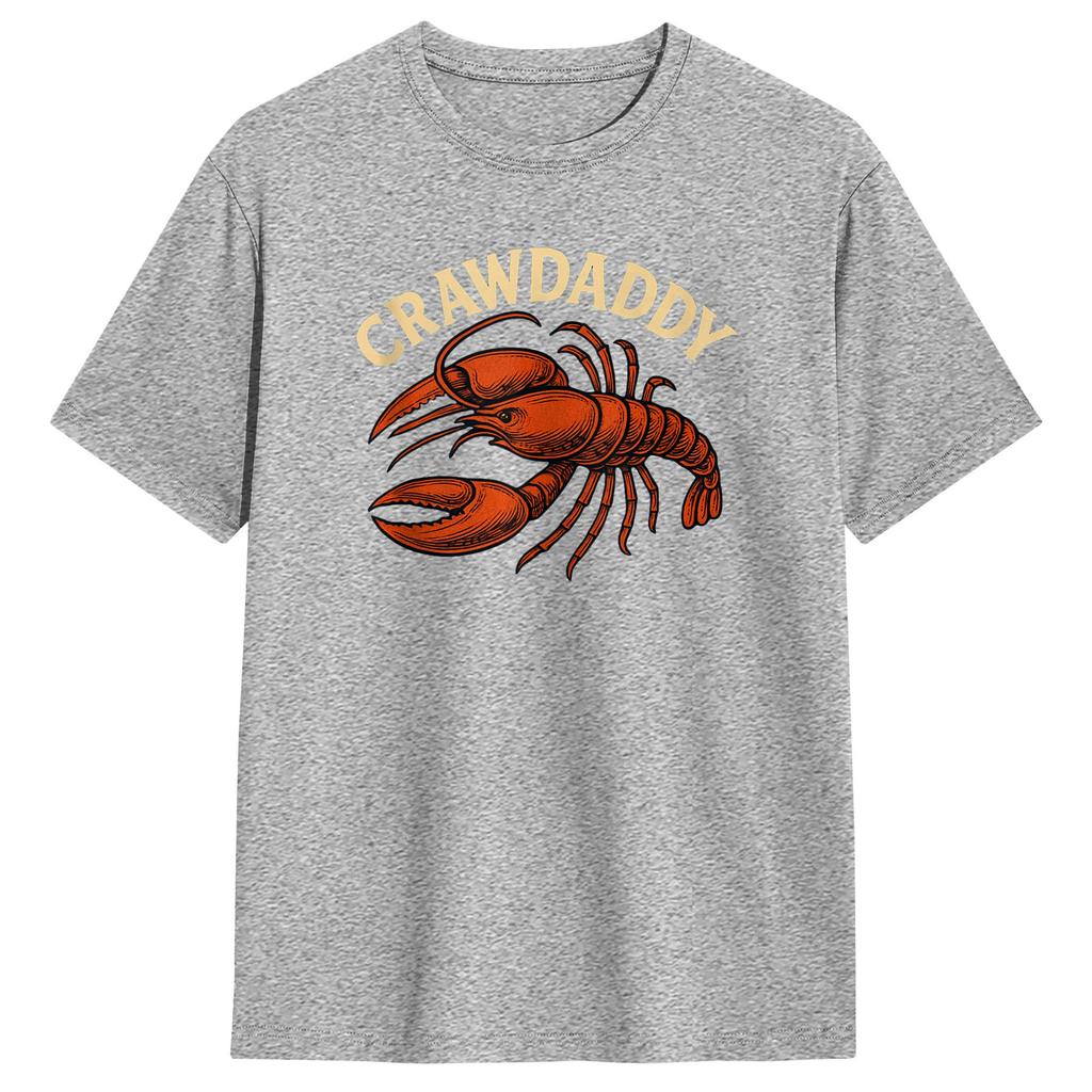 Funny Craw Daddy Crawfish Boil Dad Crawdad Mens T Shirts Novelty Tees Short Sleeve O Neck TShirt Cotton Birthday Gift Clothes