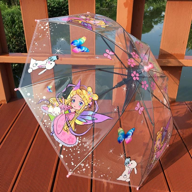 Nouvelle équipe d'ingénierie de camion de pompiers parapluie transparent pour enfants maternelle créatif mignon dessin animé bébé étudiant garçon parapluie