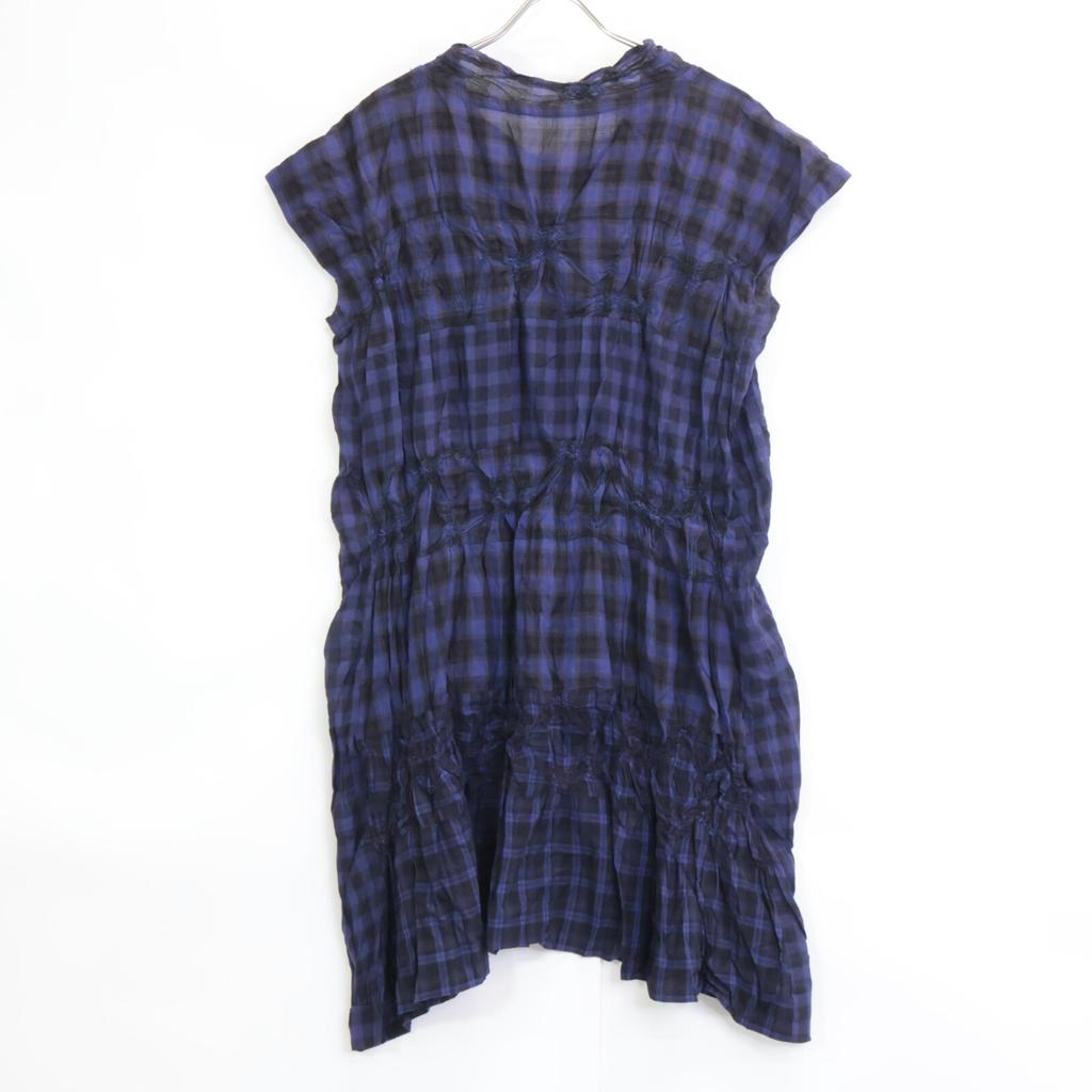 Haat Black and Purple Pleated Checkered Dress Dress 3 black/purpleUsed