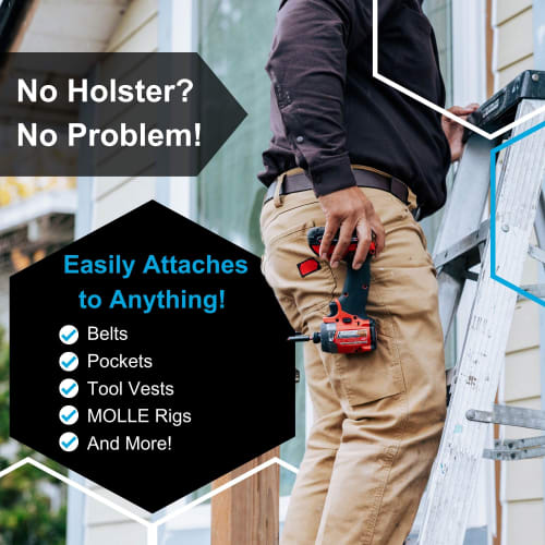 N?hlster Locking Drill Clips - Tool Holster Alternative for Cordless Drills and Impact Drivers - The Simplicity of a Holster Safety Clip. No Holster N