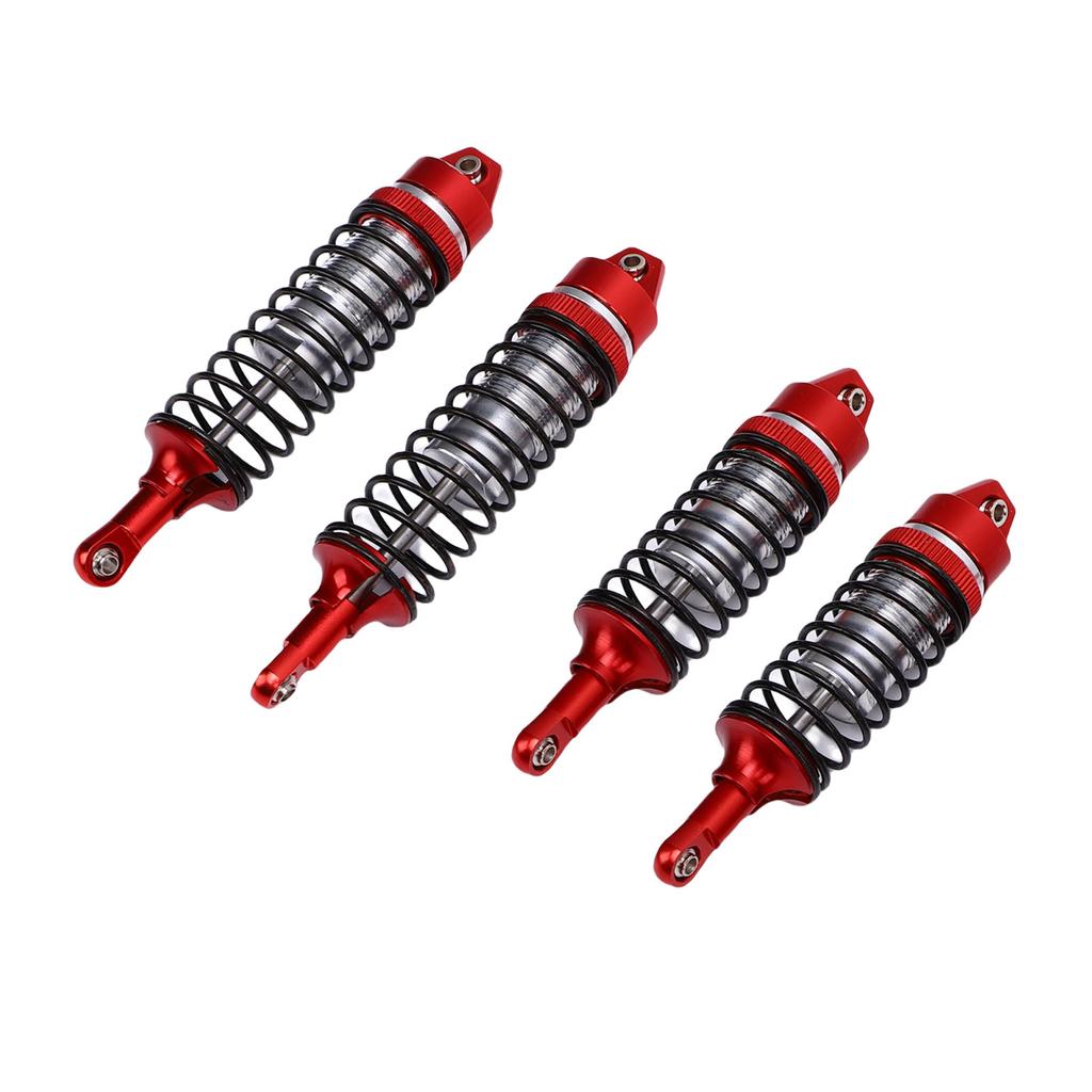 2 Pairs RC Shock Absorber Aluminum Alloy Front Rear Shock Damper Fit for Traxxas Slash 4x4 1 10 Scale RC Crawler Red