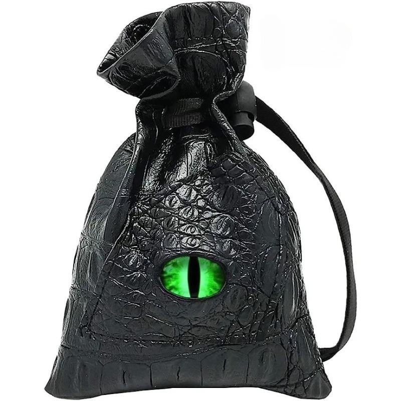 PU Leather Dice Pouch Drawstring Closure for DND Dice Storage Tarot Cards Coins & RPG Accessories Durable Waterproof Game Bag