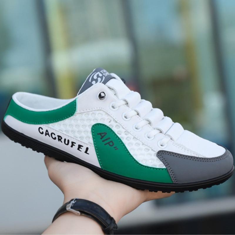 Fashion Men's Shoes,summer Outdoor Shoes for Men,casual Beach Sneakers,hollowed Out Driving Half Slippers,Concise Comfort Men's Slippers