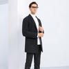 SNOWFLYING Men's Wool Blend Mid-Length Double-Faced Overcoat