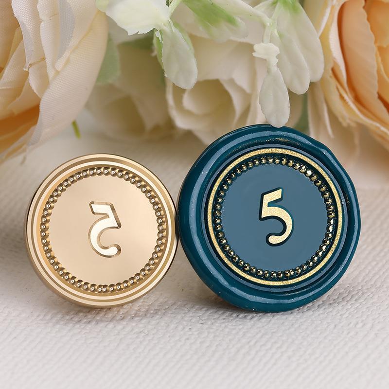 Stamp 2.5*2.5cm Digital 1~20 Series Copper Head Fire Paint Seal Arabic Serial Number Seal Head Solid Brass Carving Stamps