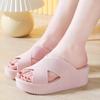 Women's Summer Wedge Heel Sandals: Thick Sole, Cross-Strap, Non-Slip, Versatile for Home or Beach.