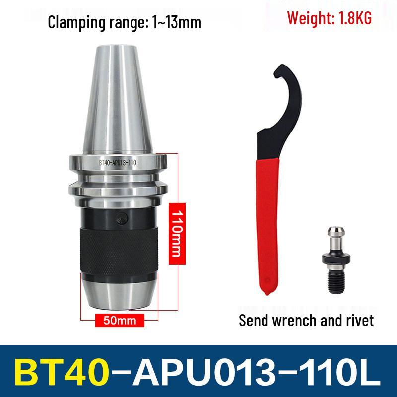 Self-Locking Tapered Tailstock Drill Chuck for CNC Lathe & Milling Machine