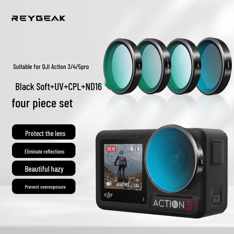 REYGEAK Filter Set for DJI Action 3/4/5 Pro Cameras