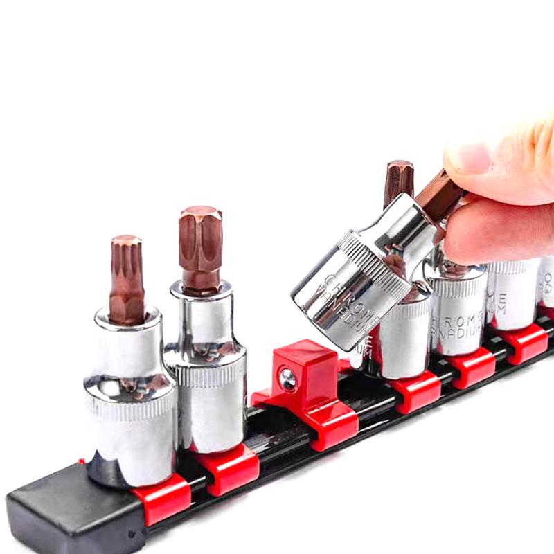 10Pack 1/2In 3/8In 1/4In Drive Spring-Loaded Ball Bearing Socket Clip Abs Plastic Organizer Holder Rail Replacement Clips