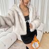 Imitation Fur Coat Autumn Winter Fashion Women's New Short Fur Coat Small Hooded White Coat
